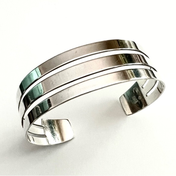 James Avery modernist retired triple bar wide cuff bracelet - Picture 2 of 13